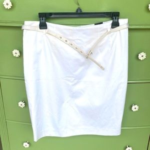 Amanda + Chelsea White Pencil Skirt and Belt
